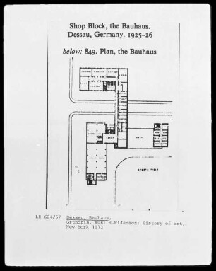 Grundriß des Bauhauses in Dessau