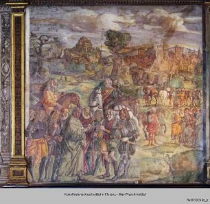 Begegnung zwischen dem Heiligen Antonius und Ezzelino da Romano - Begegnung zwischen Hl. Antonius u. Ezzelino da Romano