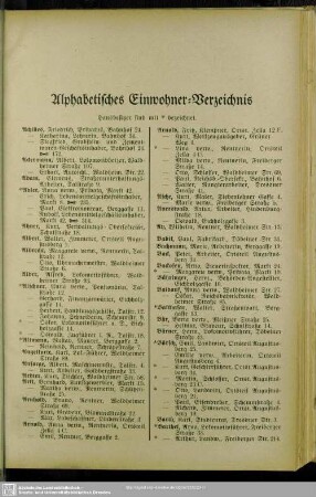 Einwohnerverzeichnis : Alphabetisches Einwohner-Verzeichnis