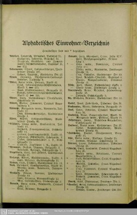 Einwohnerverzeichnis : Alphabetisches Einwohner-Verzeichnis