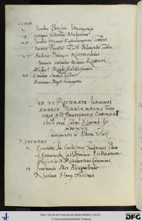 [fol. 107] Rektorat Johannes Andreas Zimmermann 1617/18