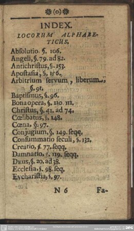 Index Locorum Alphabeticus