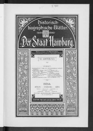 Bd. 7, Lfg. 6: Historisch-biographische Blätter, Band 7, Lieferung 6 : der Staat Hamburg