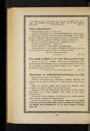 Das englische Luftschiff "C 27" durch Fliegerangriff vernichtet.