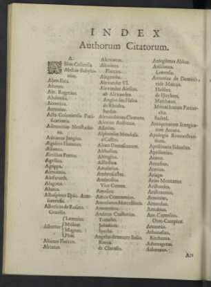 Index Authorum Citatorum.