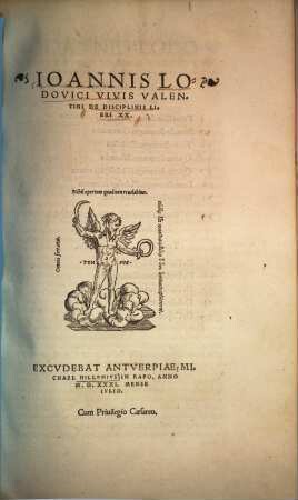 De disciplinis Ioannis Lodovici vivis Valentini de disciplinis libri XX