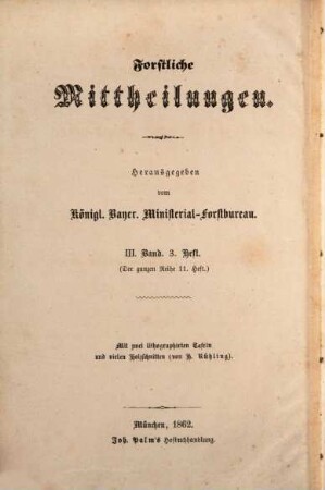Forstliche Mittheilungen. 3,3. 1862