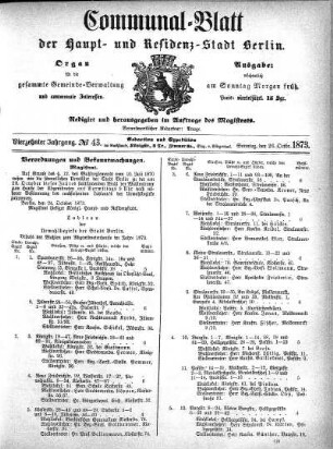 1873,43: No. 43, 26. Oktober 1873