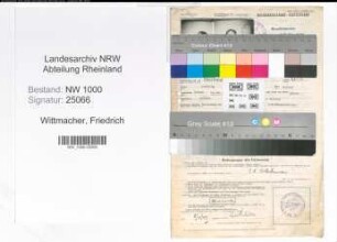 Entnazifizierung Friedrich Wittmacher, geb. 09.03.1907 (Feuerwehrmann)