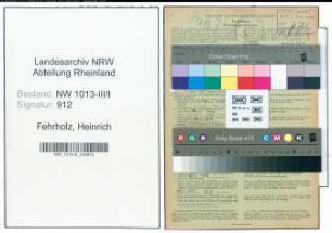 Entnazifizierung Heinrich Fehrholz , geb. 03.02.1915 (Kaufmaennischer Angestellter)