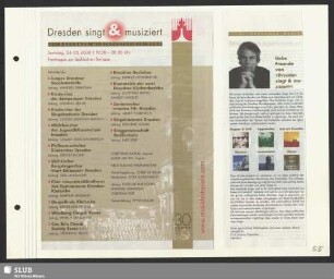 Programmheft "Dresden singt & musiziert", 24.05.2008