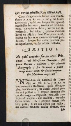 428-445, Quaestio I. Ad quid teneatur servus apud Principem, vel Ministrum Gratiosus...