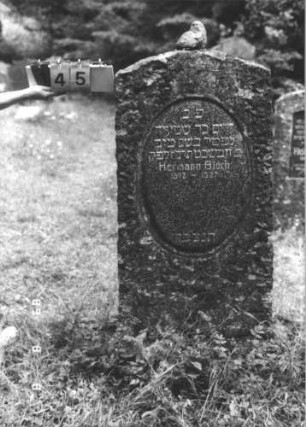 Grabstein 145 (Index: 99799432) Material: Granit Zustand: gut Maße HxBxT: 130x62x17 cm Beschreibung: Stele, grob behauen, Segmentbogenabschluß, Schriftfeld oval eingetieft, Sockel: Grabstein 145