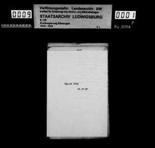 Schuldenwesen der Gesamt- und der Teilgemeinde Sulzdorf sowie der Teilgemeinden Buch und Jagstrot