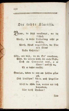 Die todte Klarissa