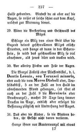30. Vor allerley Flecken und Felle der Augen