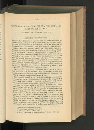 Quarterly Report on Semitic Studies and Orientalism.