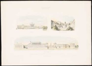 Das Neue Museum in Berlin von Stüler, Potsdam 1853: Tafel 1. 3 Ansichten