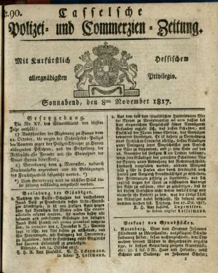 Nr. 90, Sonnabend, den 8ten November 1817