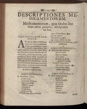 Descriptiones Medicamentorum.