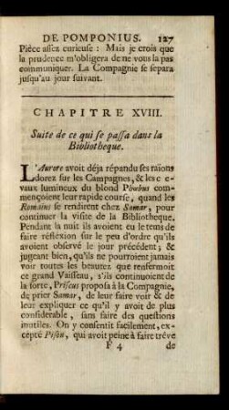 Chapitre XVIII. Siute de ce qui se passa dans la Bibliotheque.