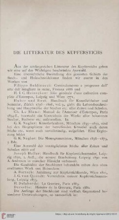 Die Litteratur des Kupferstichs