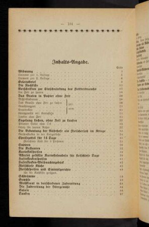 184-187, Inhaltsverzeichnis