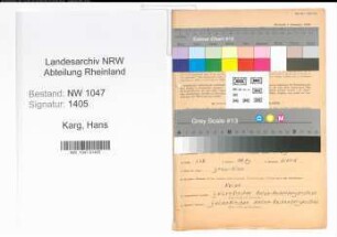 Entnazifizierung Hans Karg , geb. 10.05.1913 (Ingenieur)