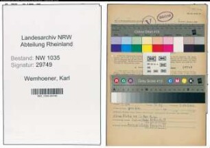 Entnazifizierung Karl Wemhoener , geb. 20.09.1907 (Bergmann)