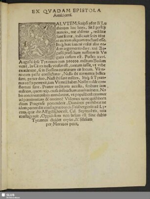 Ex Quadam Epistola Amici certi
