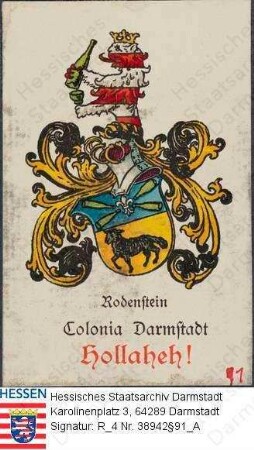 Darmstadt, Colonia Darmstadt Rodenstein Hollaheh! / Wappen