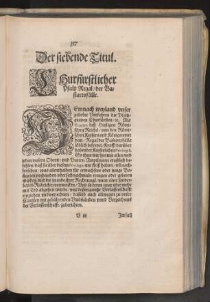 Der siebende Titul. Churfürstlicher Pfaltz Regal/ der Bastartsfällr.