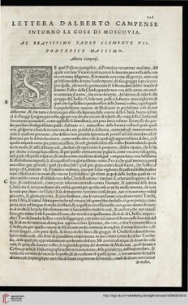 Lettera d'Alberto Campense intorno le cose di Moscovia