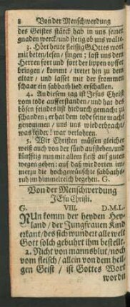 Von der Menschwerdung Jesu Christi.