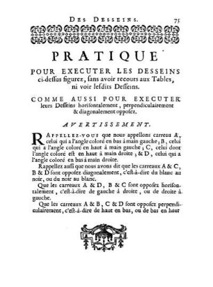 Pratique Pour Executer Les Desseins ci-dessus figurez, sans avoir recours aux Tables, ni voir lesdits Desseins