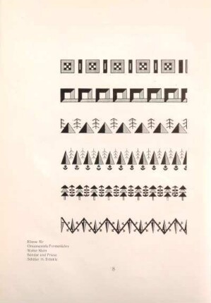 Klasse für Ornamentale Formenlehre Walter Klein, Bänder und Friese, Schüler H. Tränkle
