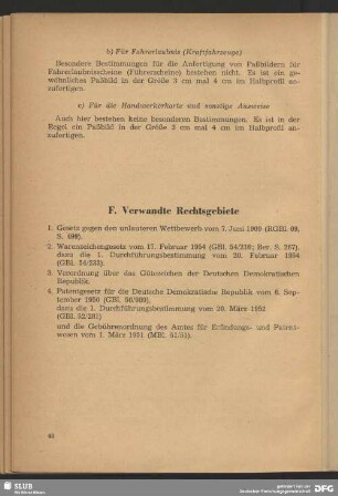 F. Verwandte Rechtsgebiete