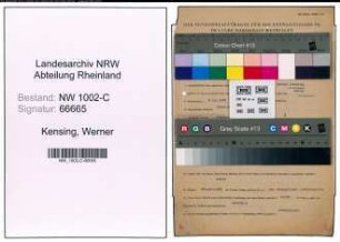 Entnazifizierung Werner Kensing, geb. 06.10.1893 (Vertreter)