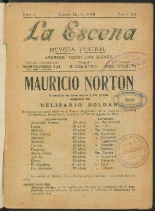 Mauricio Norton : comedia en tres actos y en prosa