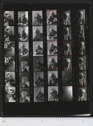 Kontaktabzüge von Porträtaufnahmen Ezra Pound