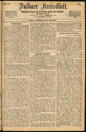 Ausgabe vom Dienstag, den 25. Dezember 1883.
