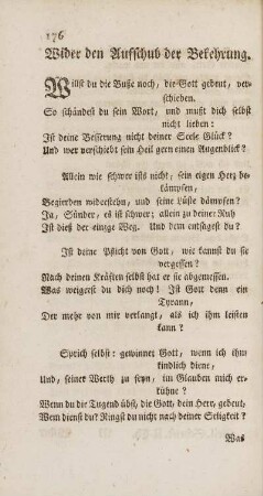 Wider de Aufschub der Bekehrung