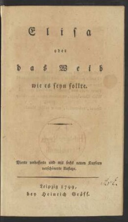 Elisa oder das Weib, wie es seyn sollte