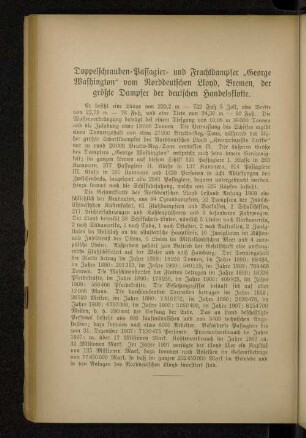 Doppelschrauben-Passagier- und Frachtdampfer „George Washington" vom Norddeutschen Lloyd, Bremen, der größte Dampfer der deutschen Handelsflotte.