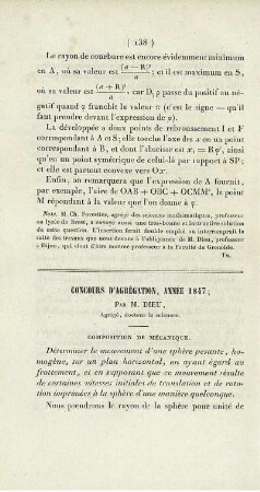 Concours d´agrégation, année 1847.