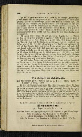 ¬Ein¬ Sänger im Schulhause