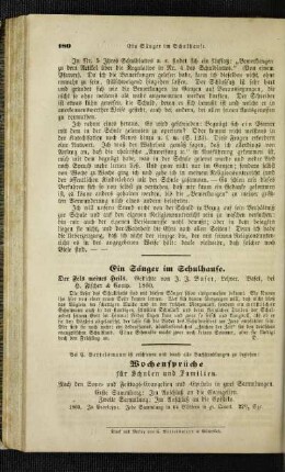 ¬Ein¬ Sänger im Schulhause