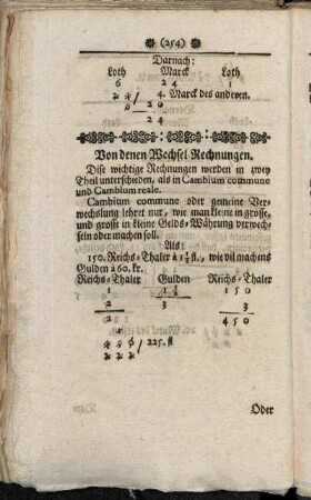 Von denen Wechsel-Rechnungen.