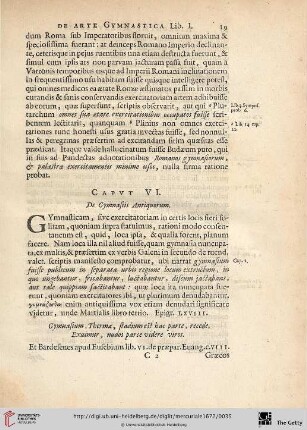 Caput. VI.: De Gymnasiis Antiquorum
