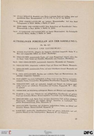 Altberliner Porzellan: Wegely und Gotzkowski (Nr. 366-384)